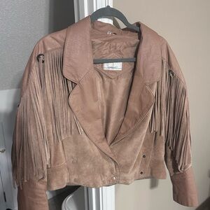Fringe Tan Suede Women's Jacket